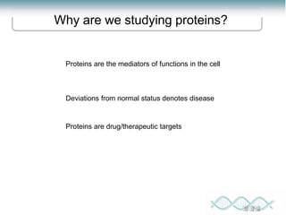 Proteomics: lecture (1) introduction to proteomics | PPT