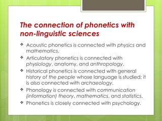 Introduction to theory of Phonetics lecture | PPT
