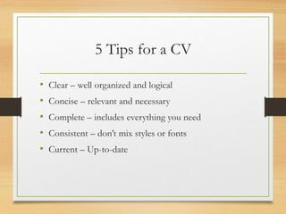 CV writing | PPTX