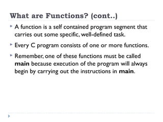 Lecture 11 - Functions | PPT