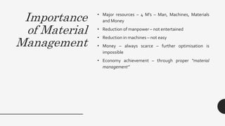 Lecture 11 material management | PPT