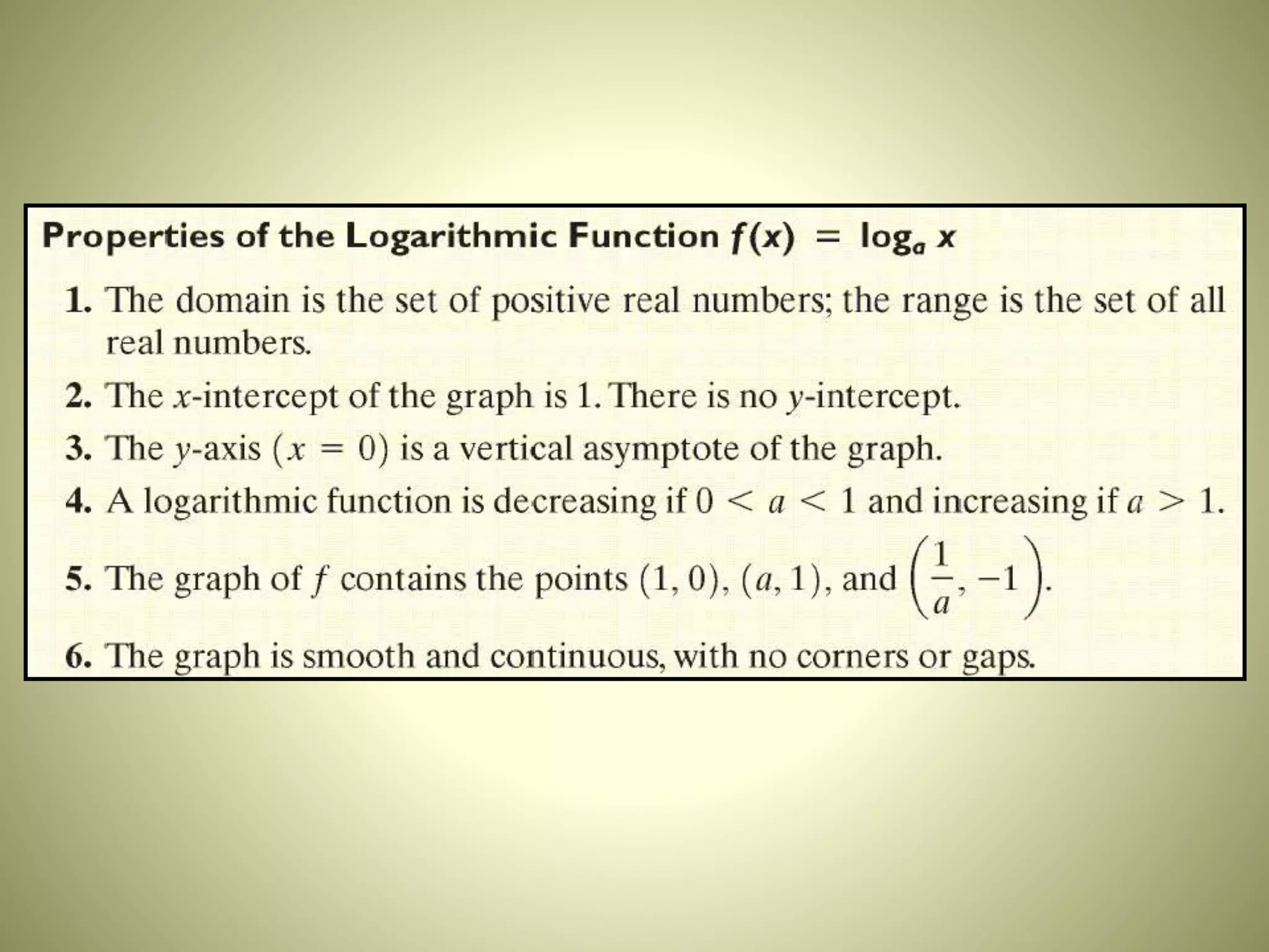 Lecture 11 sections 4.3-4.4 logarithmic functions | PPTX