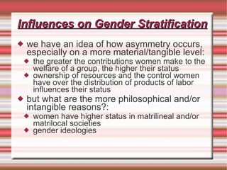 Female Stratification Lecture 11 - Sex and Gender | PPT