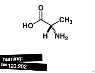 naming:
123.202
see
CH3
HO
O
H NH2
22
 