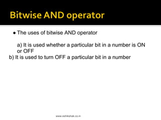 Lecture 11 bitwise_operator | PDF