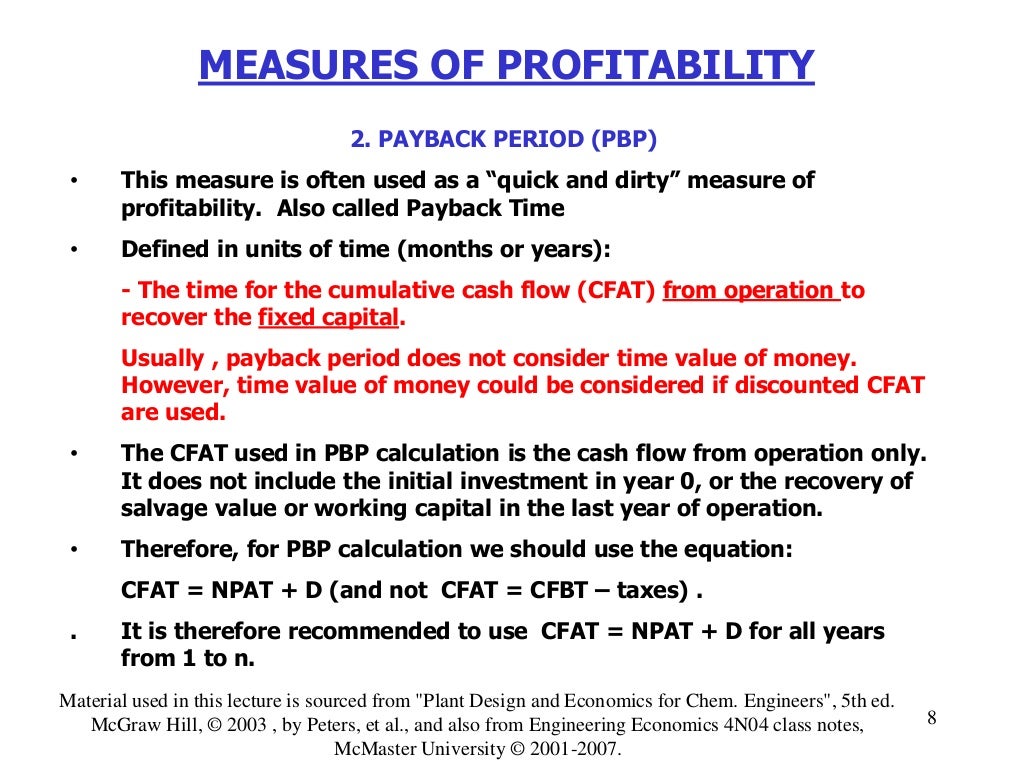 Lecture 11 measures of profitability i