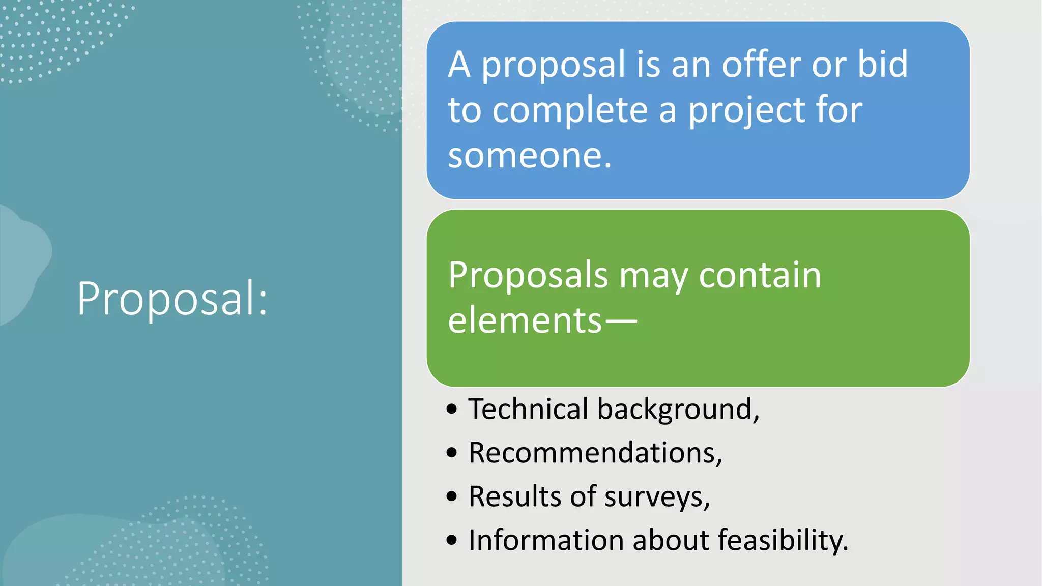 proposal of a report