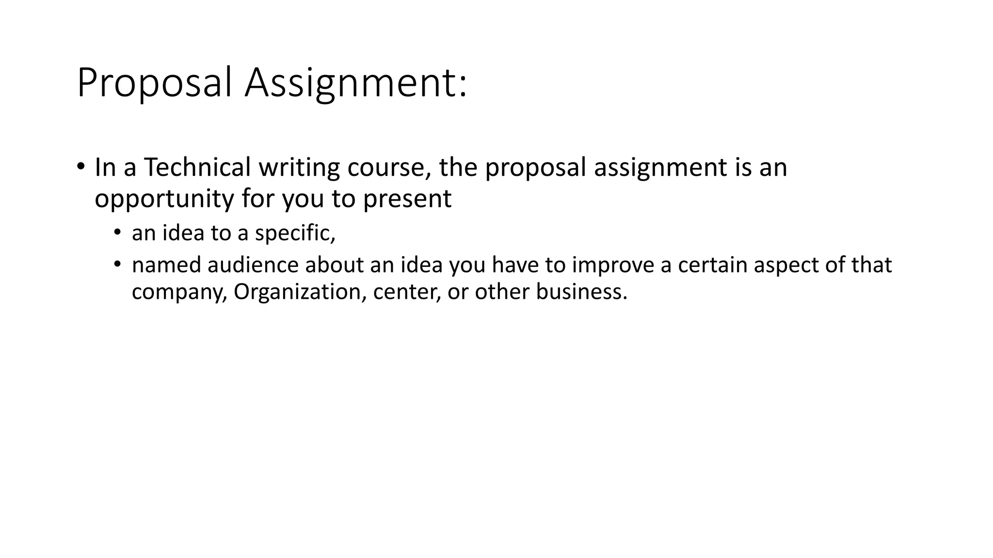 proposal of a report