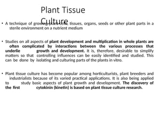 Comprehensive Overview of Plant Tissue Culture Techniques and ...