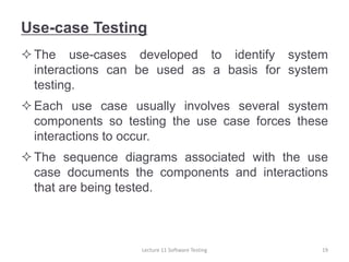 Lecture 11 Software Engineering Testing Slide | PDF