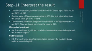 Lecture11 spearman rank correlation part-2-with tied ranks | PPTX