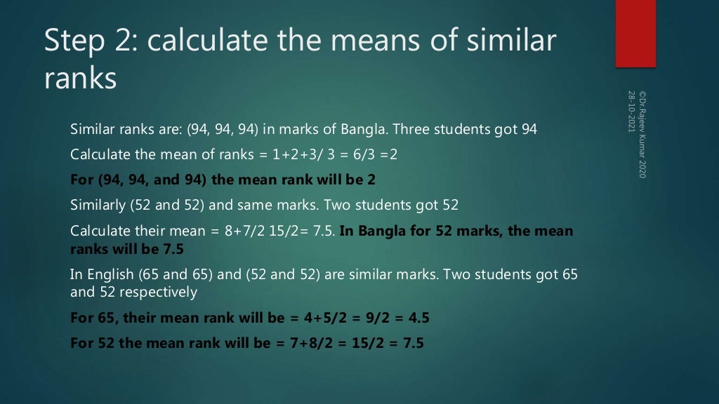 Lecture11 spearman rank correlation part2with tied ranks