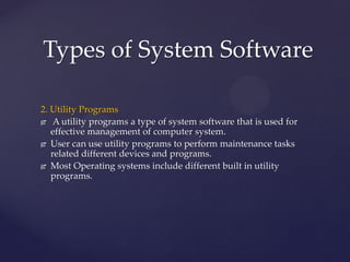 Lecture # 11 System Software.pdf | Operating Systems | Computer ...