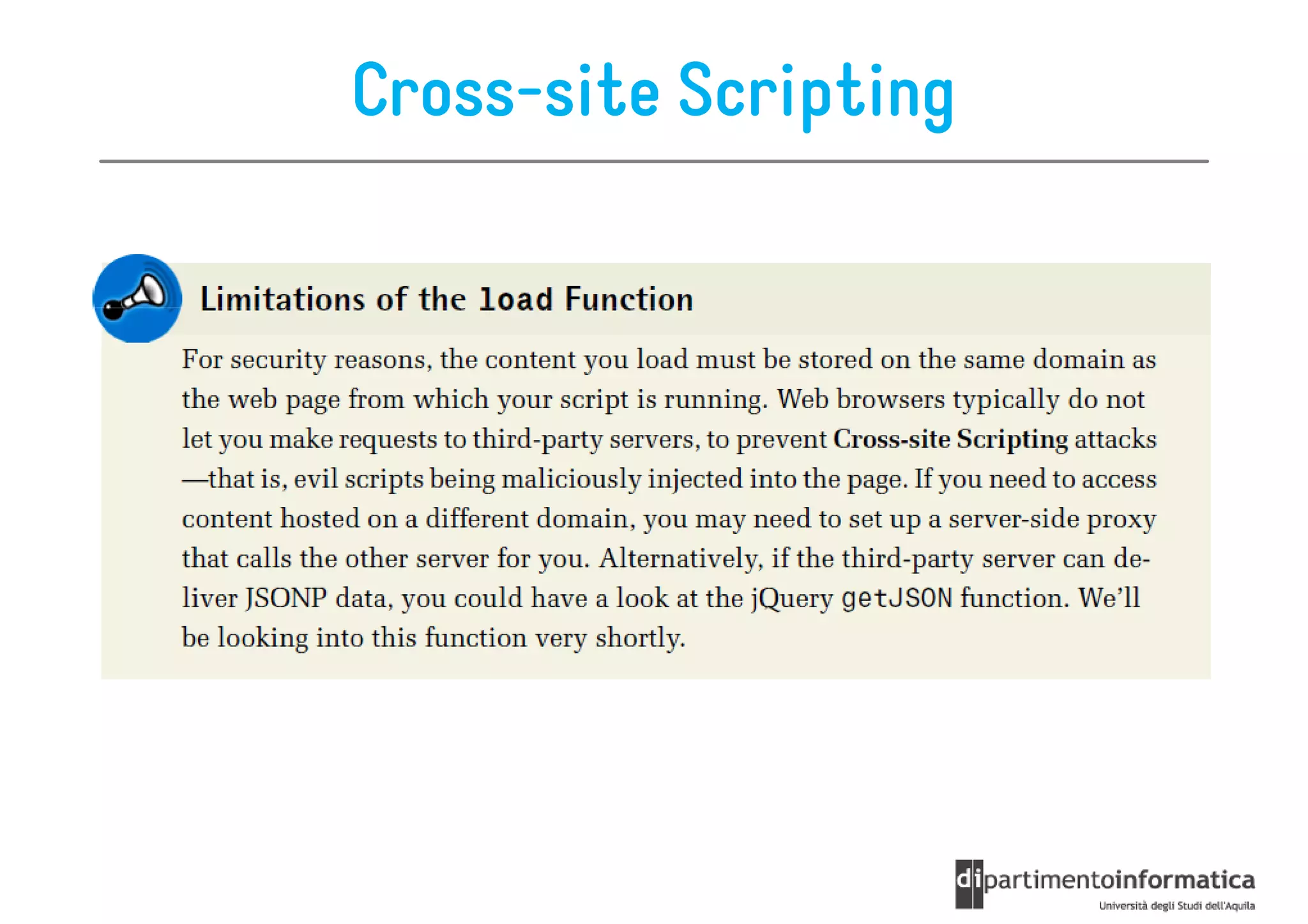 Cross-site Scripting
 