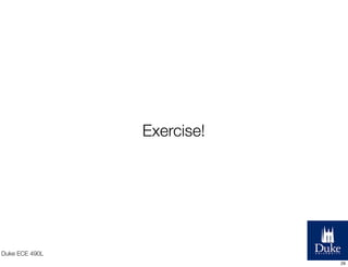 Exercise!

Duke ECE 490L
29

 