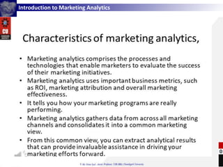 Introduction to Marketing Analytics
 