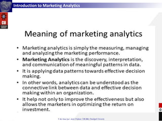 Introduction to Marketing Analytics
 