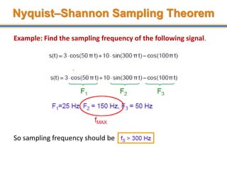 21
Example: Find the sampling frequency of the following signal.
So sampling frequency should be
Nyquist–Shannon Sampling Theorem
 