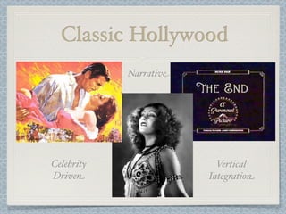 Classic Hollywood
            Narrative




Celebrity                 Vertical
Driven                  Integration
 