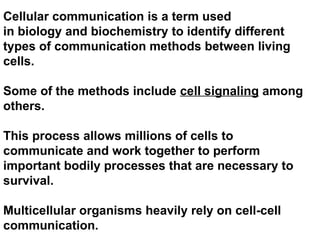 Comprehensive Overview of Cellular Communication Mechanisms and ...