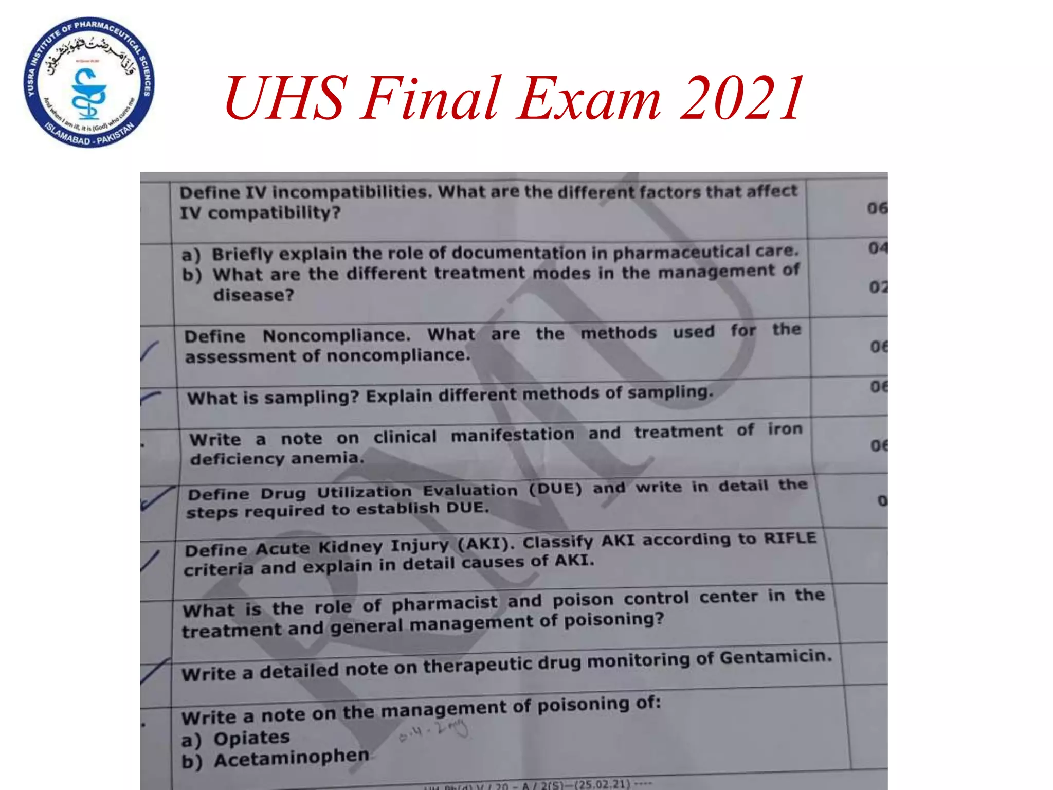 UHS Final Exam 2021
 