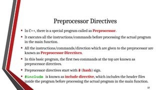 Basic C++ Functions to get started with the language | PPTX