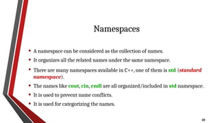 Basic C++ Functions to get started with the language | PPTX