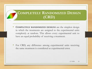 Crd Design Design of Experiments | PPTX
