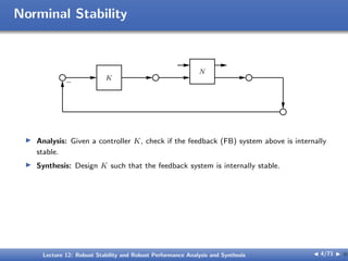 Robust Stability and Robust Performance Analysis and Synthesis | PDF