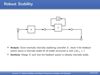 Robust Stability and Robust Performance Analysis and Synthesis | PDF