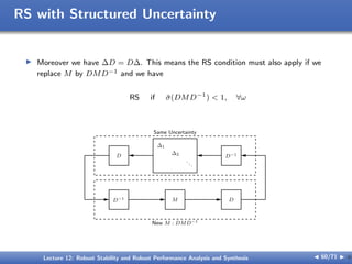 Robust Stability and Robust Performance Analysis and Synthesis | PDF