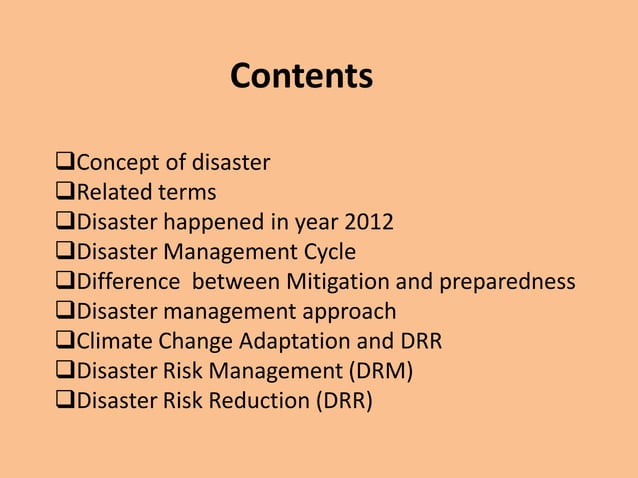 Understanding of Disasters | PPT