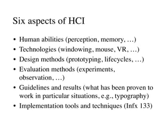 Human Computer Interaction - HCI Lecture | PDF