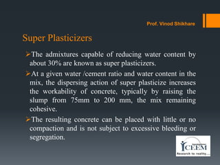 Lecture 12 Admixture: Use of admixtures in concrete technology | PPT ...