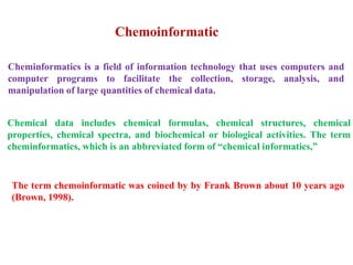 Lecture 12 – chemoinformatic | PDF