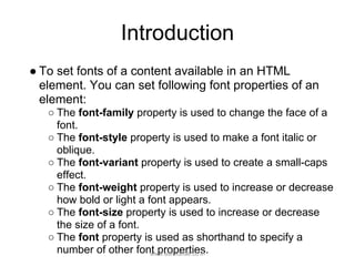 Lecture 12 css_fonts | PPT
