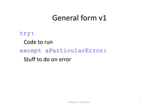Exception On Copy Lecture 12 exceptions | PDF