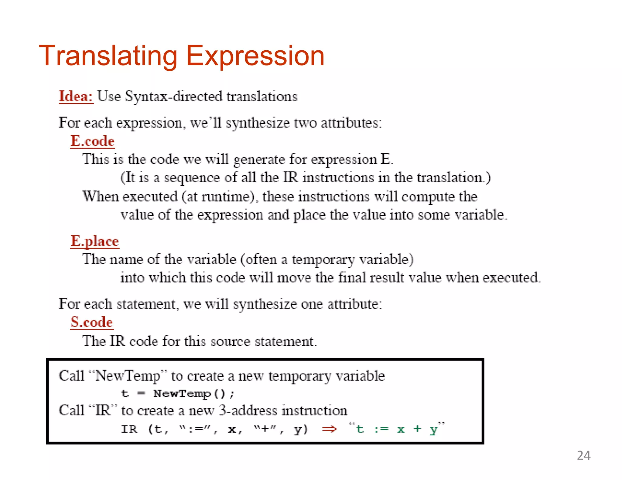 Translating Expression
24
 