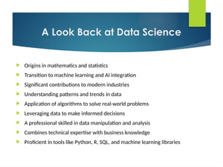 Comprehensive Introduction to Data Science: History, Scope, and ...