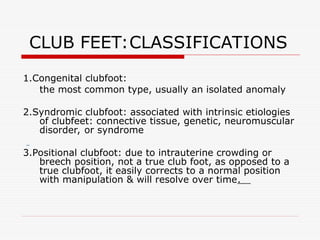 Comprehensive Overview of Lower Limb Birth Deformations and Their ...