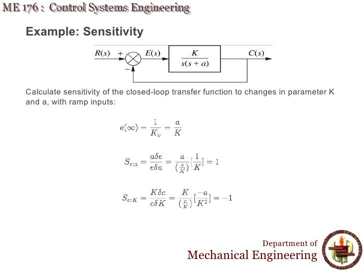 Lecture 12 ME 176 6 Steady State Error