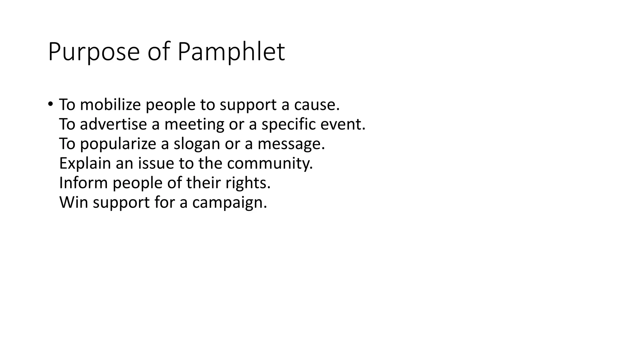 leaflet, pamphlet and booklet