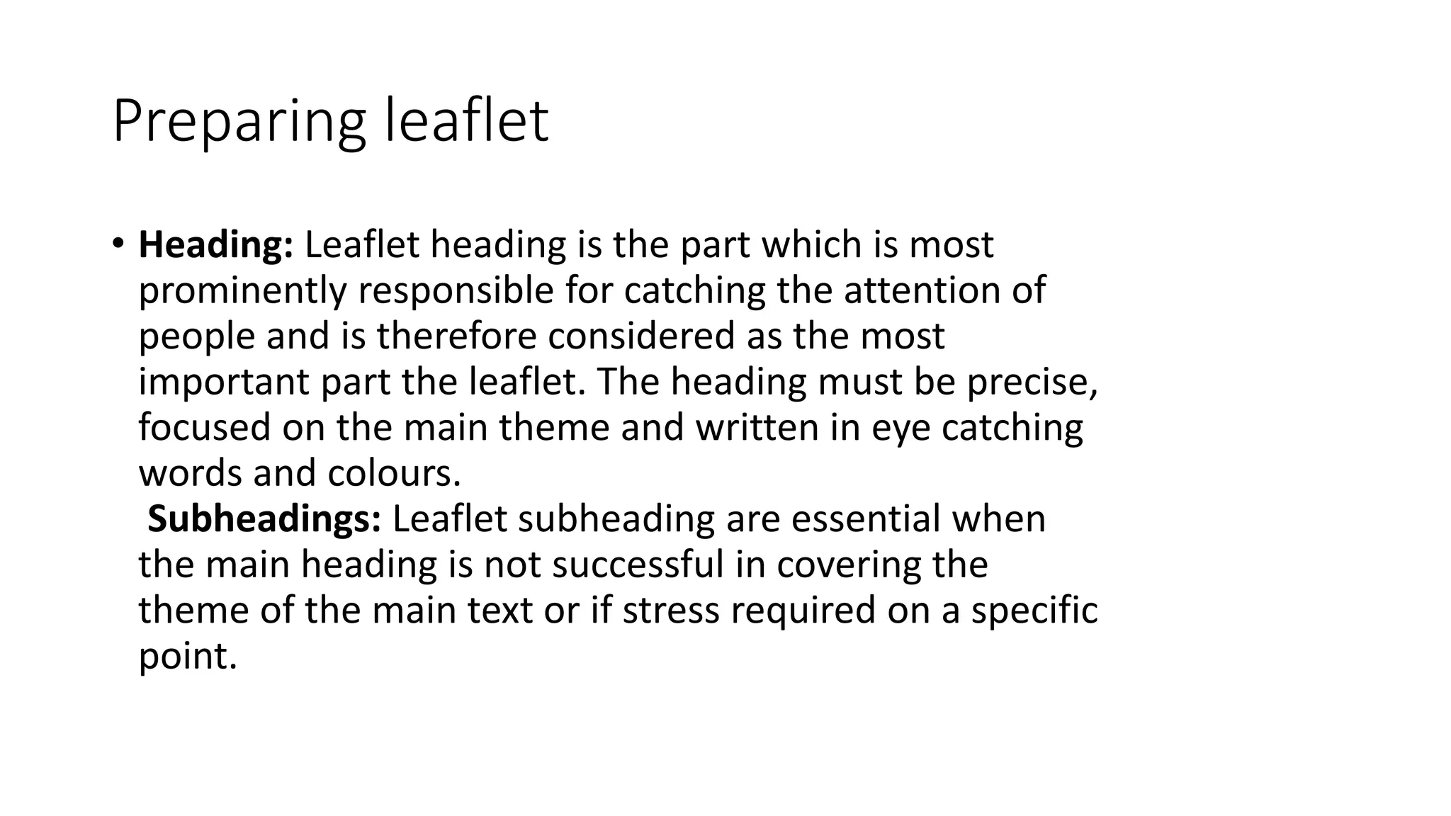 leaflet, pamphlet and booklet