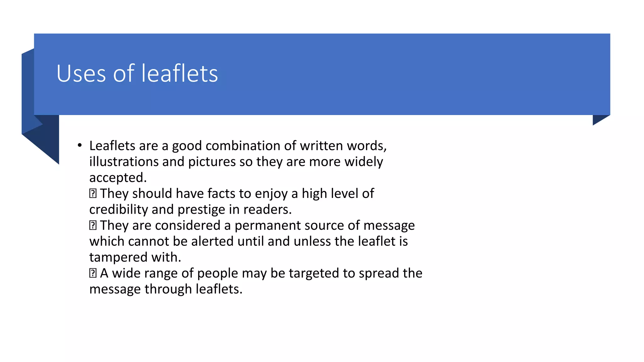 leaflet, pamphlet and booklet