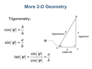 More 2-D Geometry Ψ Trigonometry: 
