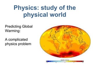 Physics: study of the physical world Predicting Global Warming: A complicated physics problem 