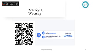 Galgotias University 21
Activity 2
Wooclap
 