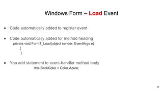 LECTURE 12 WINDOWS FORMS PART 2.pptx