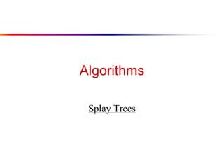 Algorithms
Splay Trees
 