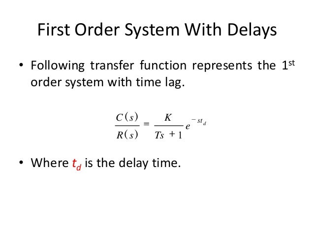 First Order Transfer Function Block Diagram Response Functio